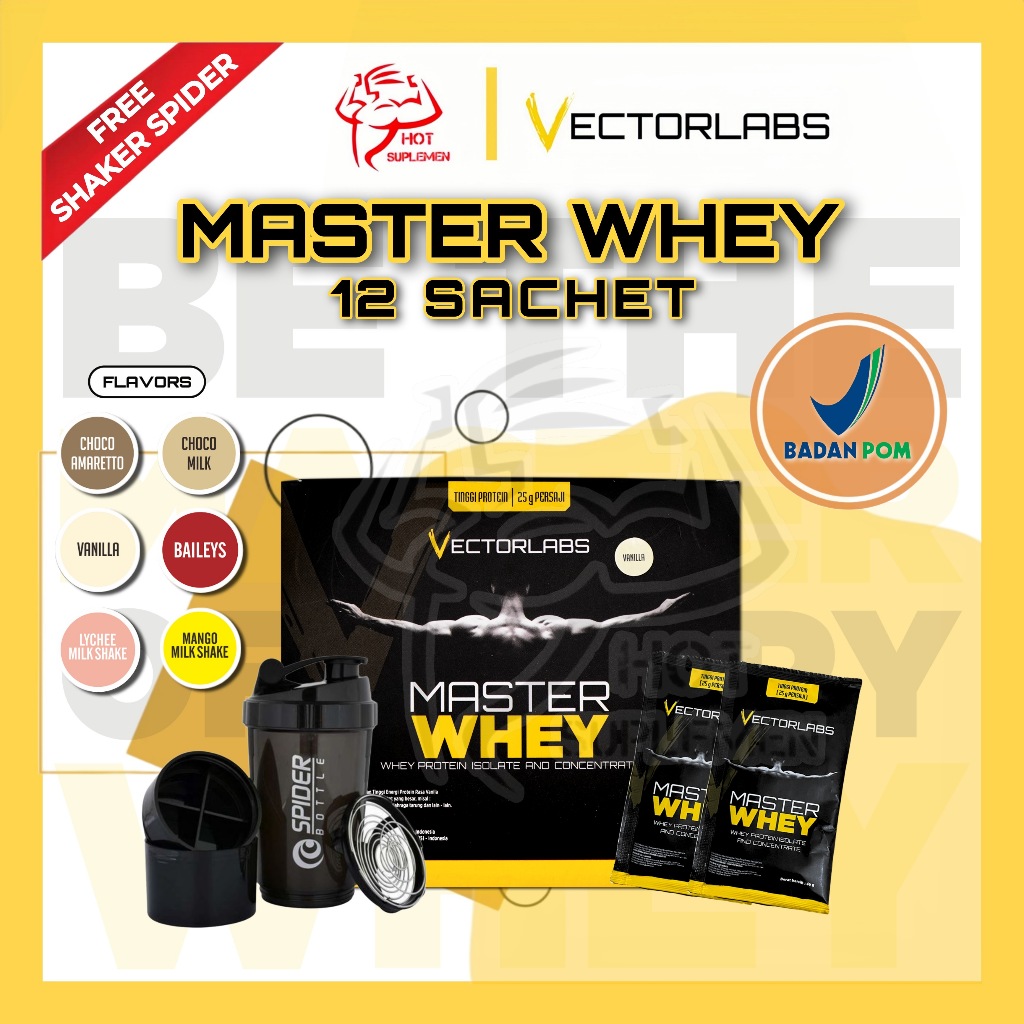 Vectorlabs Master Whey 12 Sachet 1 Lbs Whey Protein Susu Fitness