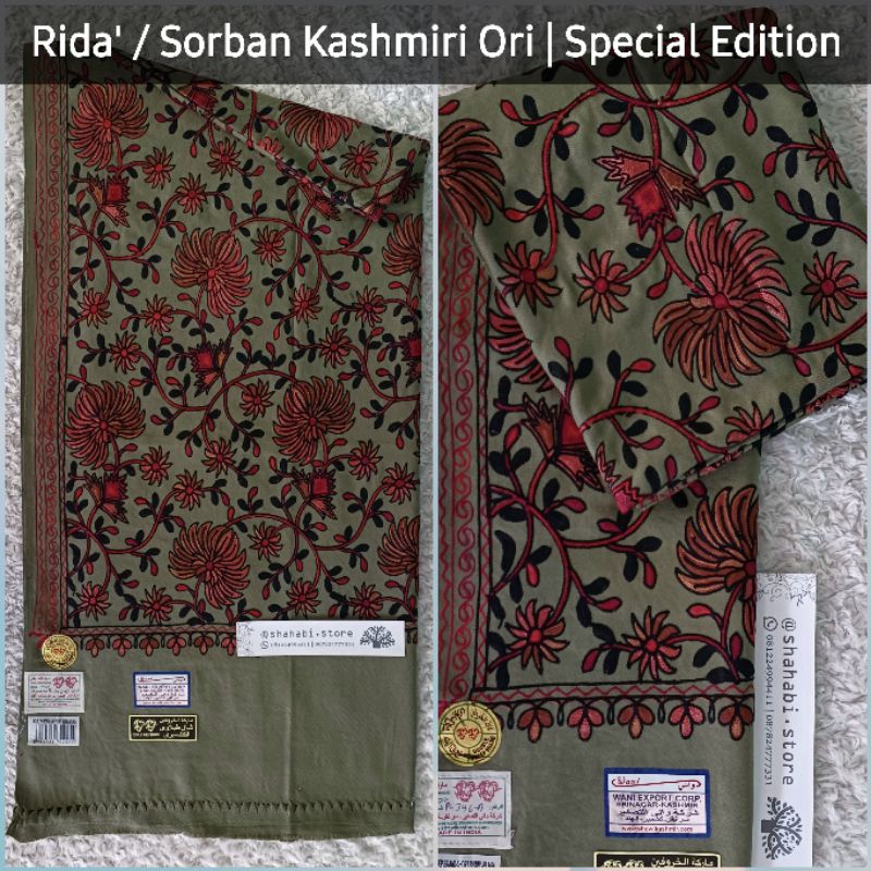 Sorban Kashmiri Motif Sulam Eksklusif, Jual Sorban Habib,  Sorban kashmiri asli