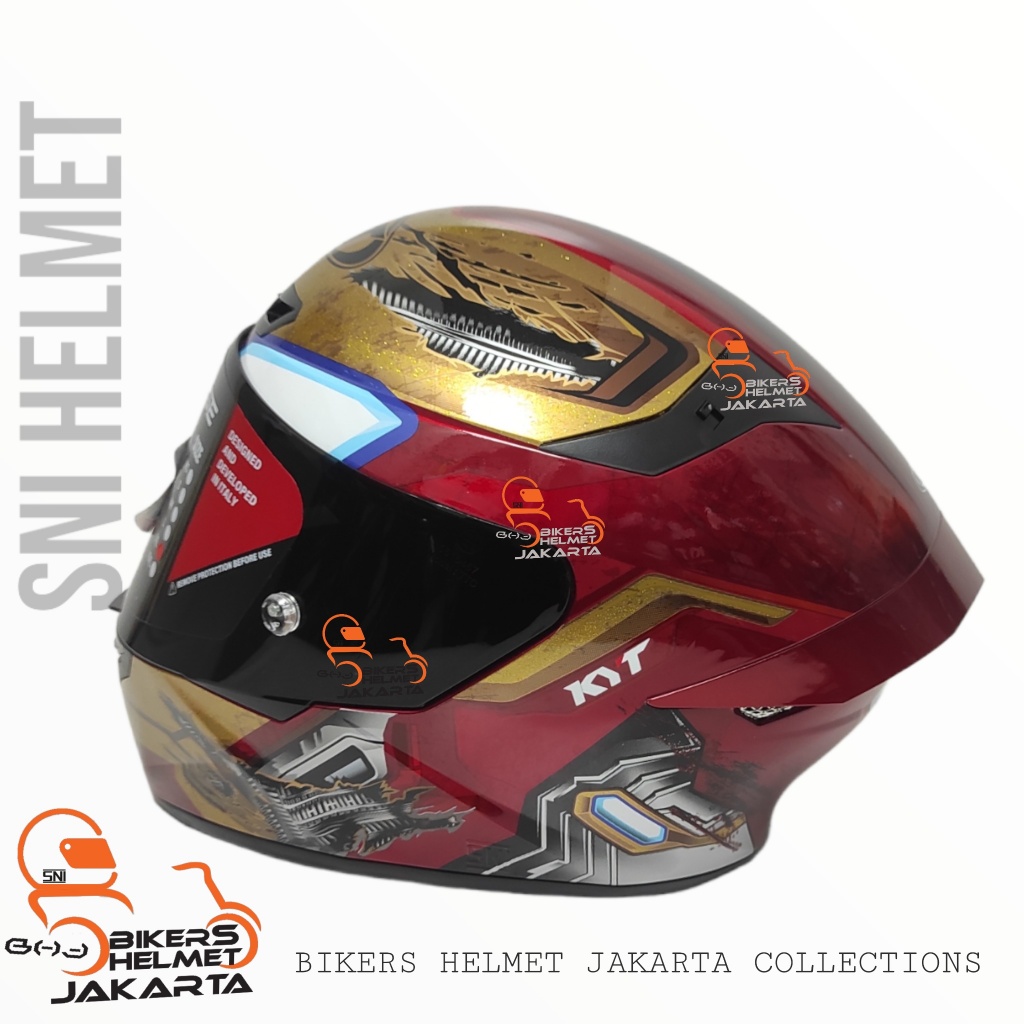 HELM KYT TT COURSE MARVEL IRONMAN FULL FACE DARK SMOKE