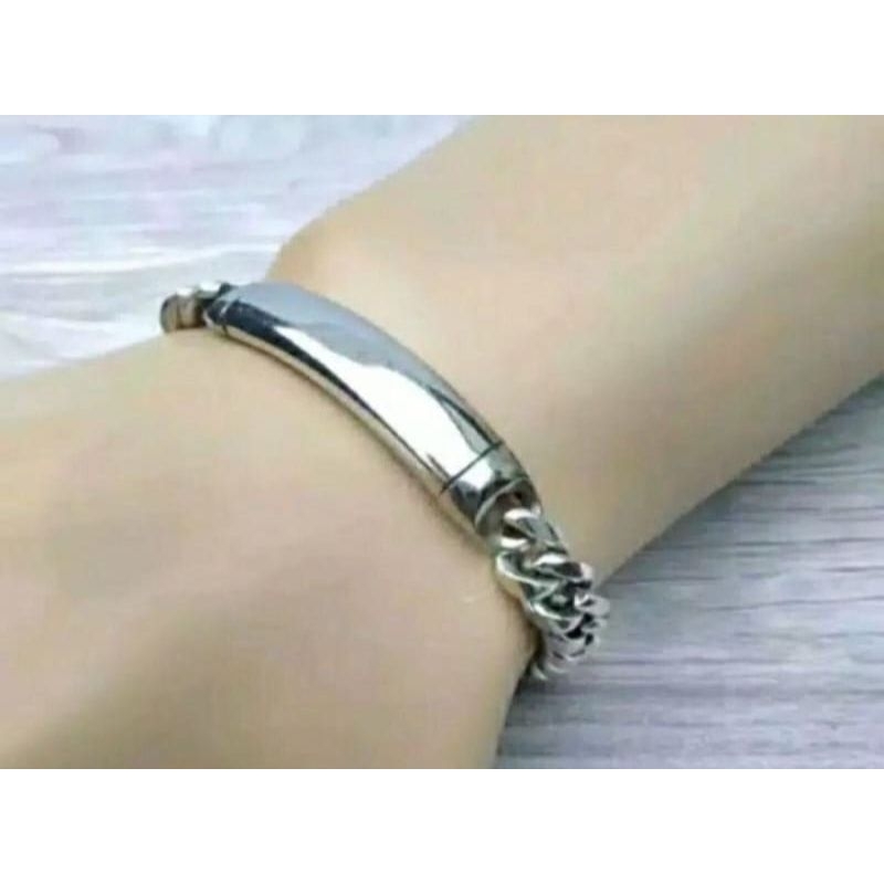 gelang baja besi putih anti karat selamanya