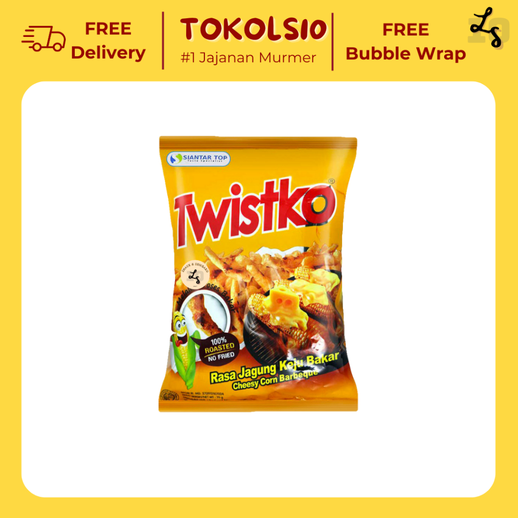 

Twistko Jagung Bakar Rasa Keju 1 Pack Isi 10pcs @20gr
