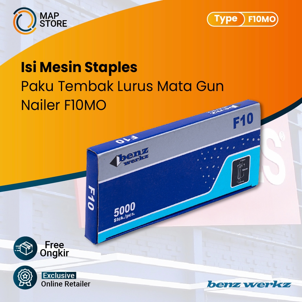 

BENZ F10 Isi Mesin Staples Paku Tembak Lurus Mata Gun Nailer F 10