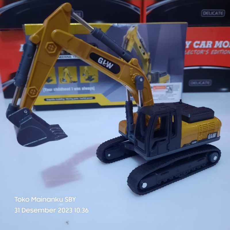 Diecast Excavator GLW Model.. Miniatur Excavator (Beko) Bisa Berputar 360°