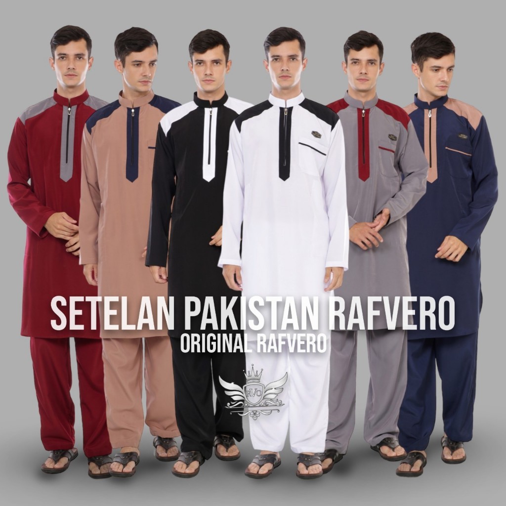 Setelan Pakistan Pria Dewasa Rafvero ORIGINAL RAFVERO - Setelan Baju Muslim Pria - Setelan Baju Koko