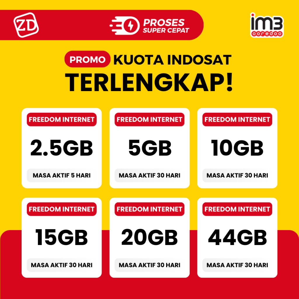 Paket Data Indosat, IM3 Freedom Internet, Freedom U, Freedom Combo, Freedom Harian Terlengkap
