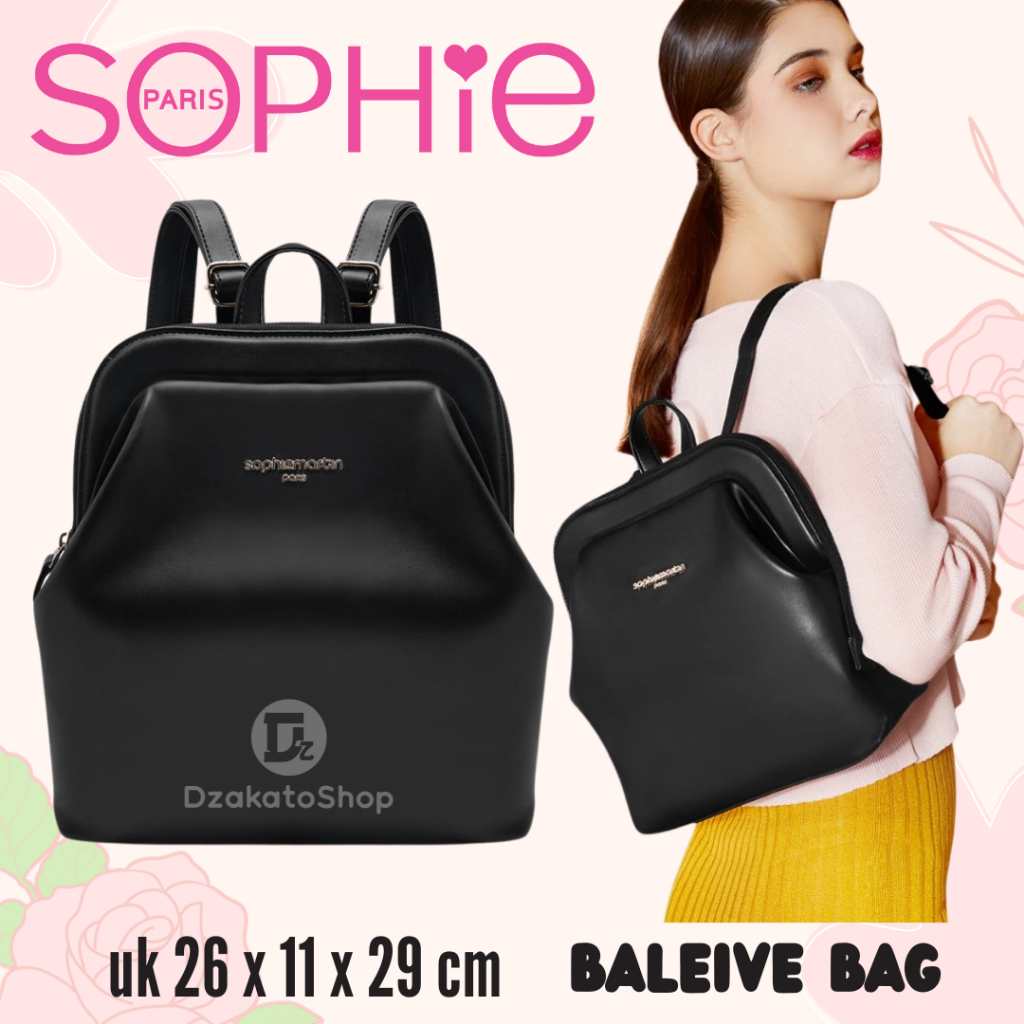 Sophie Martin Paris Tas Ransel Hitam Wanita Kasual Baleive Black Premium Quality Katalog Terbaru 202