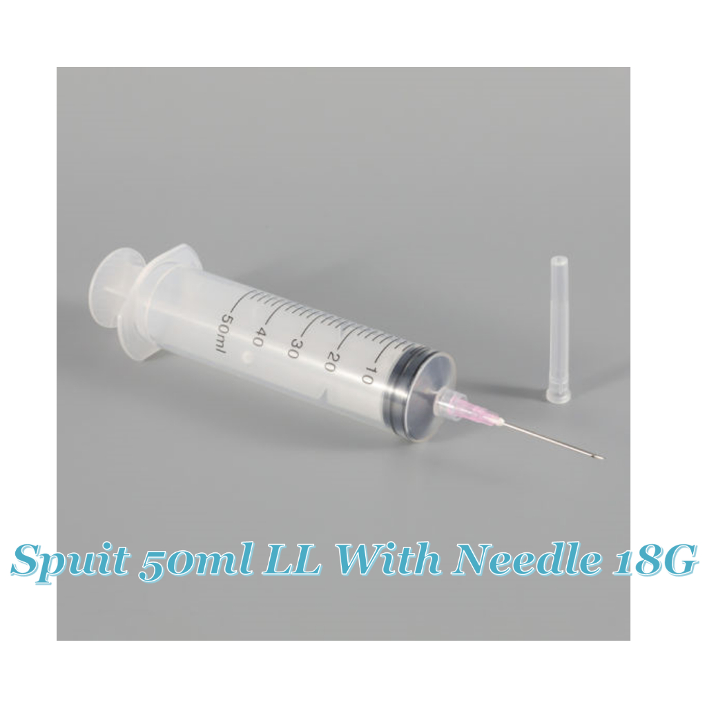 Spuit 50ml Lubang Tengah Syringe 50cc Luer Lock Dengan Needle Harga Per Pcs