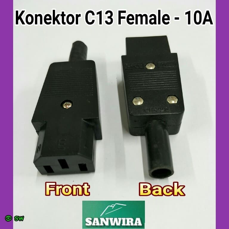 Konektor C13 female 10 Ampere / Socket AC Computer C13 / Soket Power Komputer C 13 / Connector C13 1