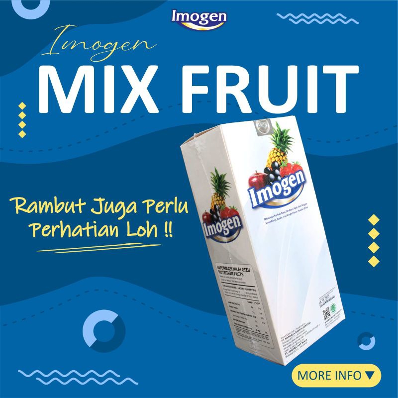 

IMOGEN MIX FRUIT (isi 1 sachet) UNTUK AWET MUDA KULIT PUTIH BERSIH