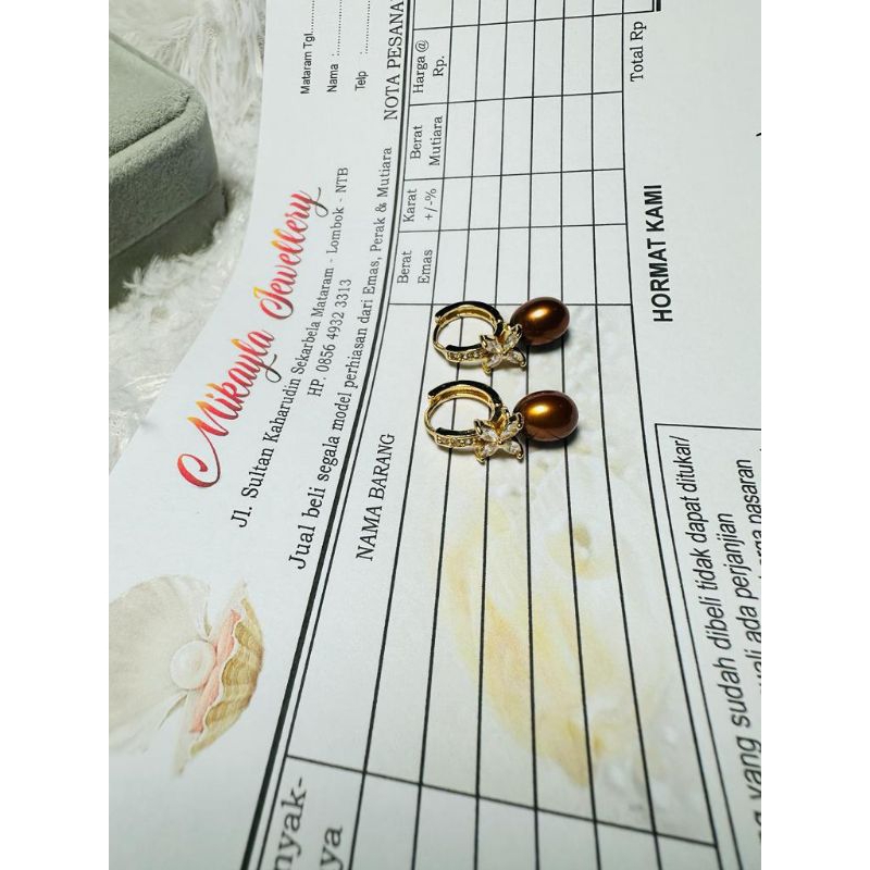 Anting mutiara asli lombok|Anting mutiara lombok bersertifikat|Anting mutiara tawar|Anting mutiara l