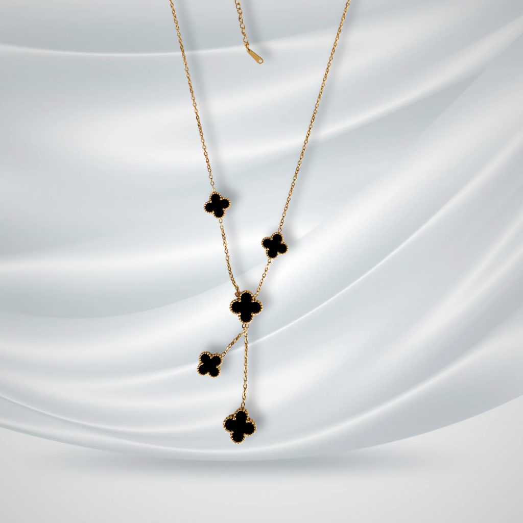 Glory Things - Alhambra Clover Black Titanium Necklace