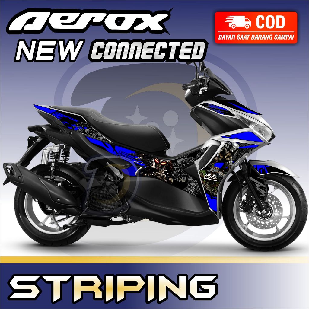 Striping Lis Aerox Connected 2021 New Stiker Motor Yamaha Aerox New Connected Predator