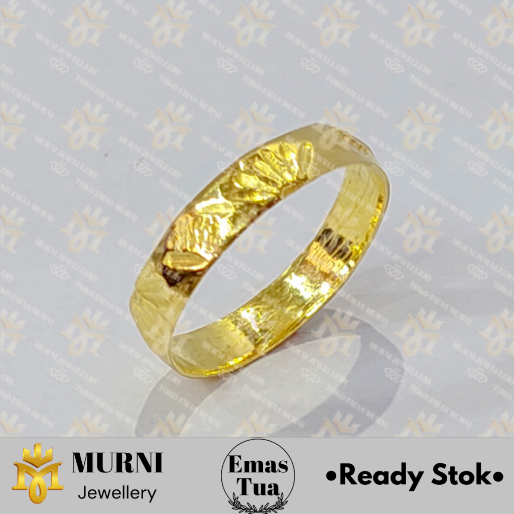 Cincin Emas Tua Asli Model Kembang Kipas - Toko Emas Murni