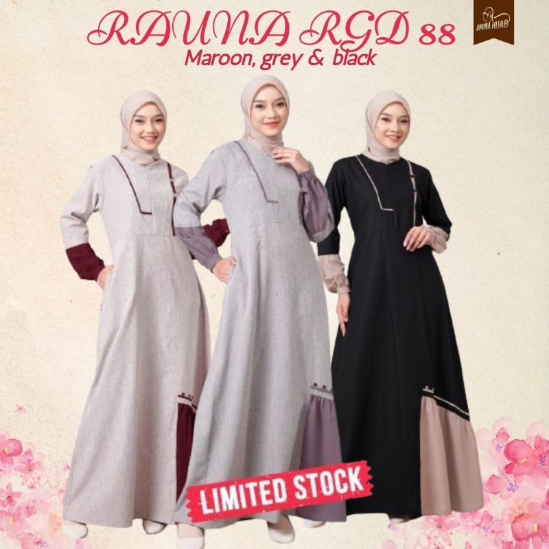 Baju gamis rauna / Rauna RGD 88 / gamis katun / gamis ootd