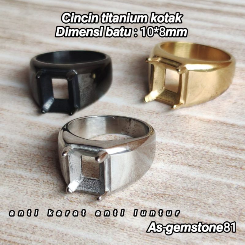 Cincin ring emban[titanium]kotak k4 10*8