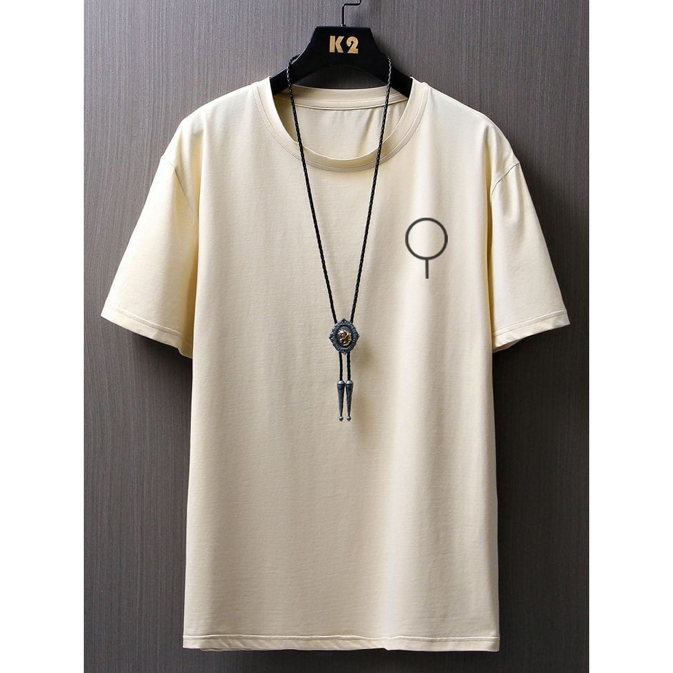 Kaos Distro Warna Cream Motif Simpel Bahan Cotton Combed 30S/Tshirt Pria Distro / BAJU POLOS / ORIGI