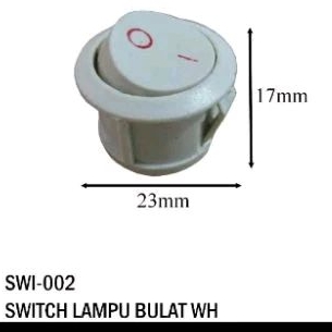 Switch On Off Bulat 2 Pin Saklar ON/OFF Bulat Putih 2 Pin