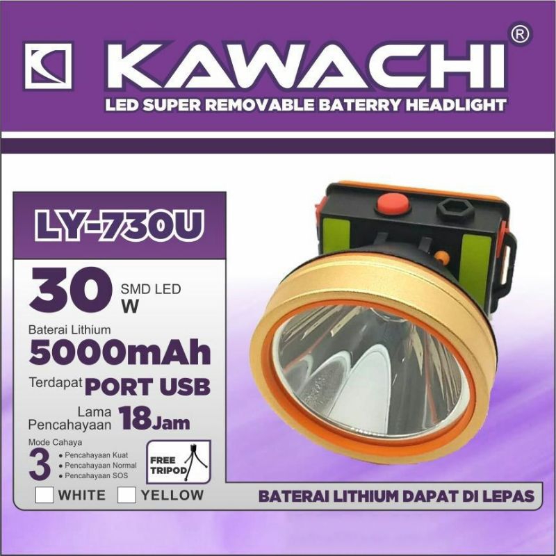 Senter Kepala Kawachi 30 Watt LY-730U Original