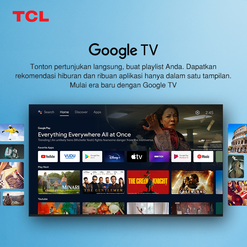 [Flash Sale] TCL 40 Inch Google TV - FHD - Dolby Audio - Google Play/Netflix/Youtube - Wifi/Bluetooth/USB + Free Vidio 12 Bulan* (Model: 40G9)
