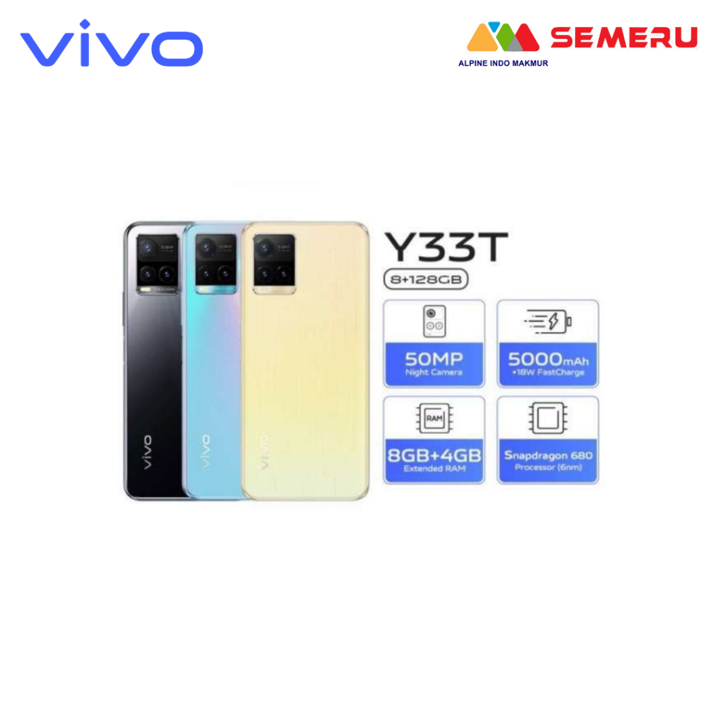 VIVO HANDPHONE HP VIVO Y33 T RAM 8/128 ORIGINAL 100% BARU