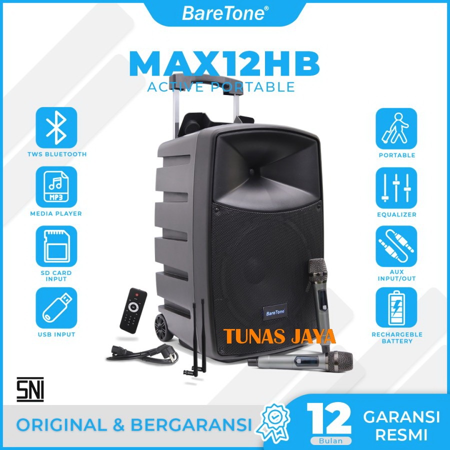 SPEAKER PORTABEL BARETONE MAX12HB MAX 12HB ORIGINAL MAX12HB