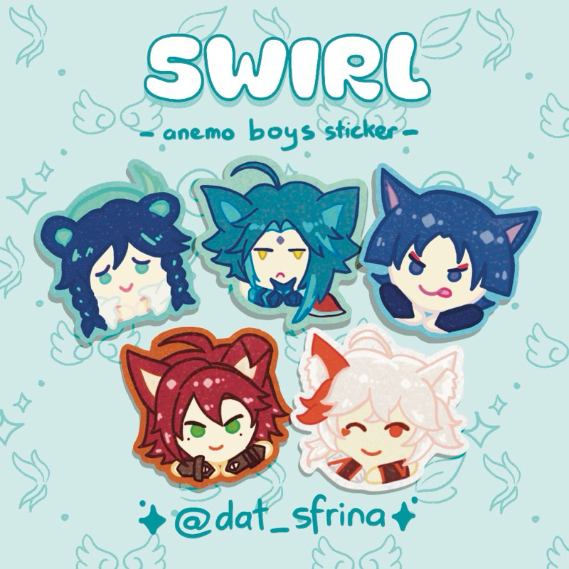 

5WIRL Anemo Boys Glitter Stiker | Genshin Impact | Aftersale CF 18