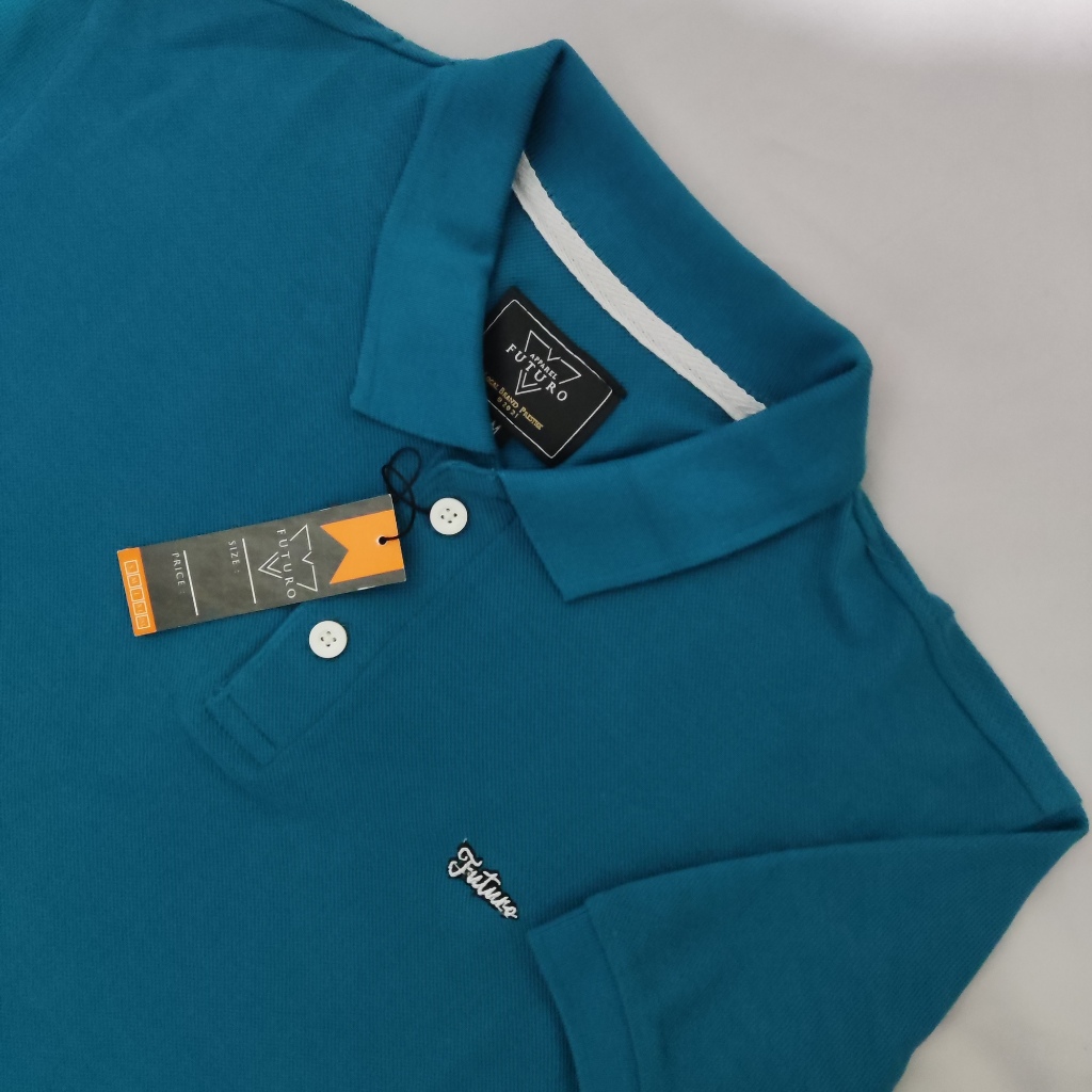 KAOS KERAH PRIA POLO SHIRT PREMIUM LENGAN PENDEK PRIA BIRU TOSCA