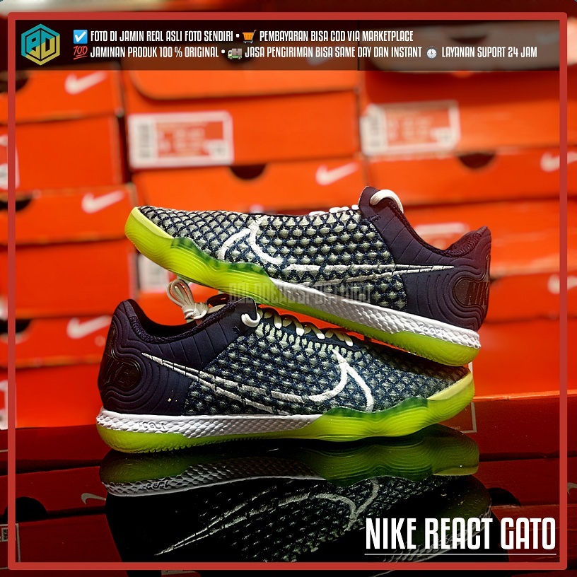 SEPATU FUTSAL NIKE GATO REACT IC CT0550 470 ORIGINAL