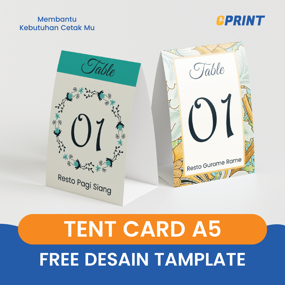 

TENT CARD A5 NOMER MEJA RESTORAN NOMOR MEJA RESTO