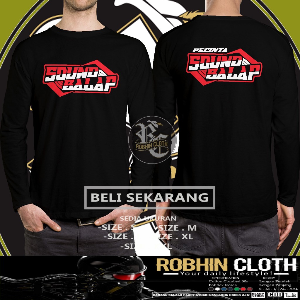 Kaos Pecinta Sound Balap Lengan Panjang Baju Musik