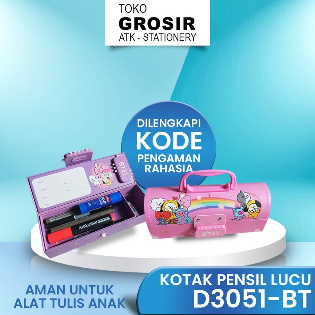 

Kotak Pensil Karton D3051-BT / TEMPAT PENSIL / PENCIL CASE 2 SUSUN KUNCI KODE