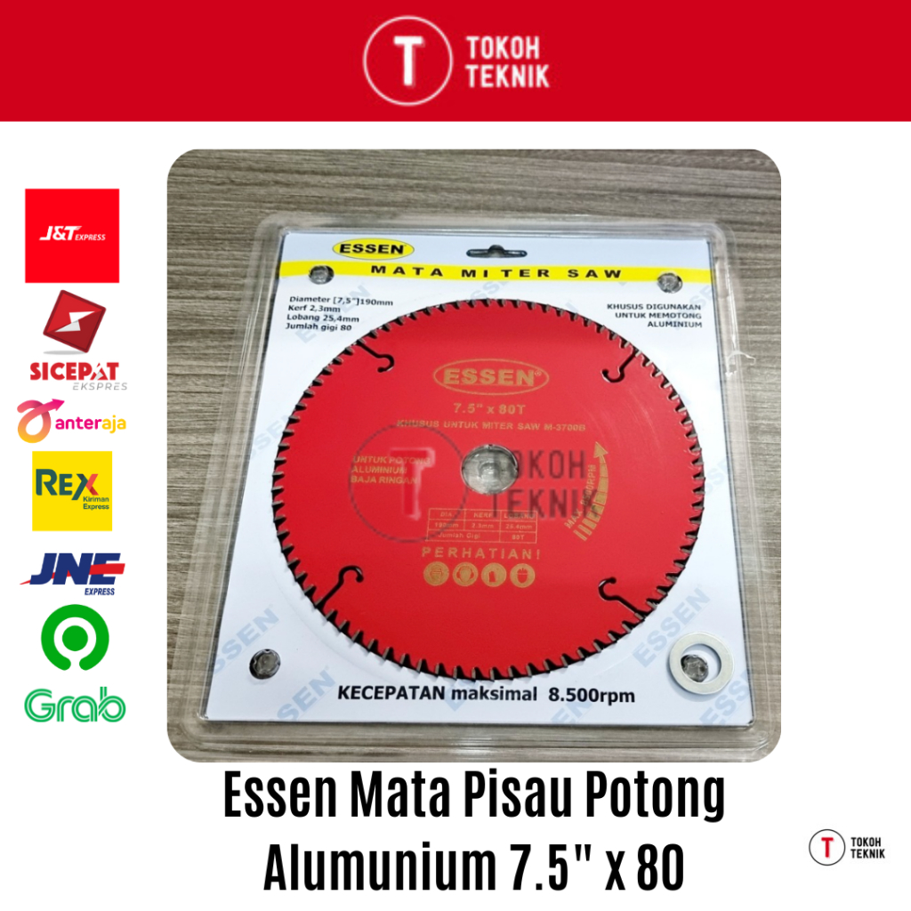 Essen Mata Pisau Potong Alumunium 7.5" x 80 T Saw Blade 7 Inch x 80 T