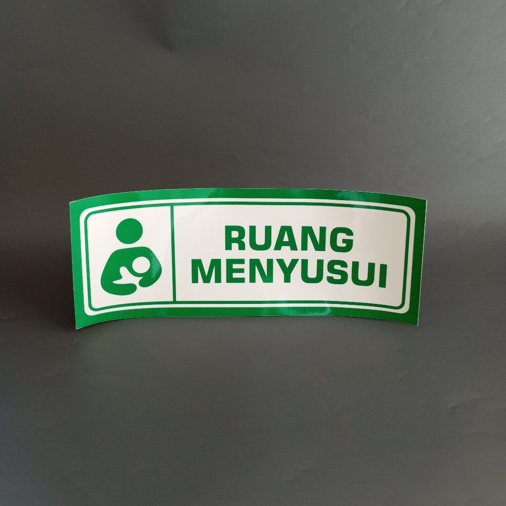 

Stiker Papan Nama Ruang Menyusui/ Stiker Vinyl Nama Ruangan - Hijau Putih 11x30