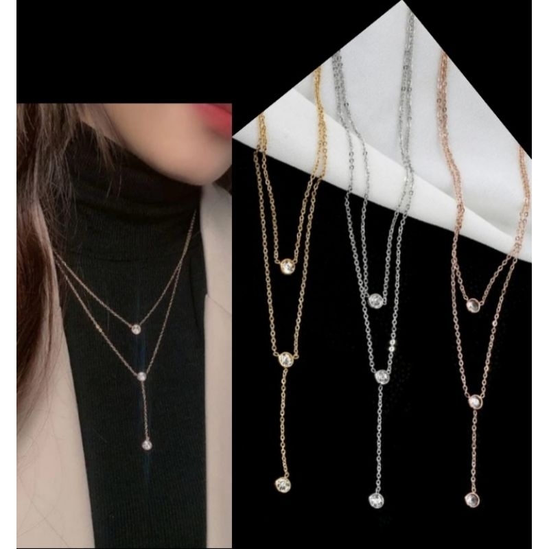 Kalung 2 Layer Emas Muda kadar 15% (3,3 Gram) Request Kadar CHAT ADMIN