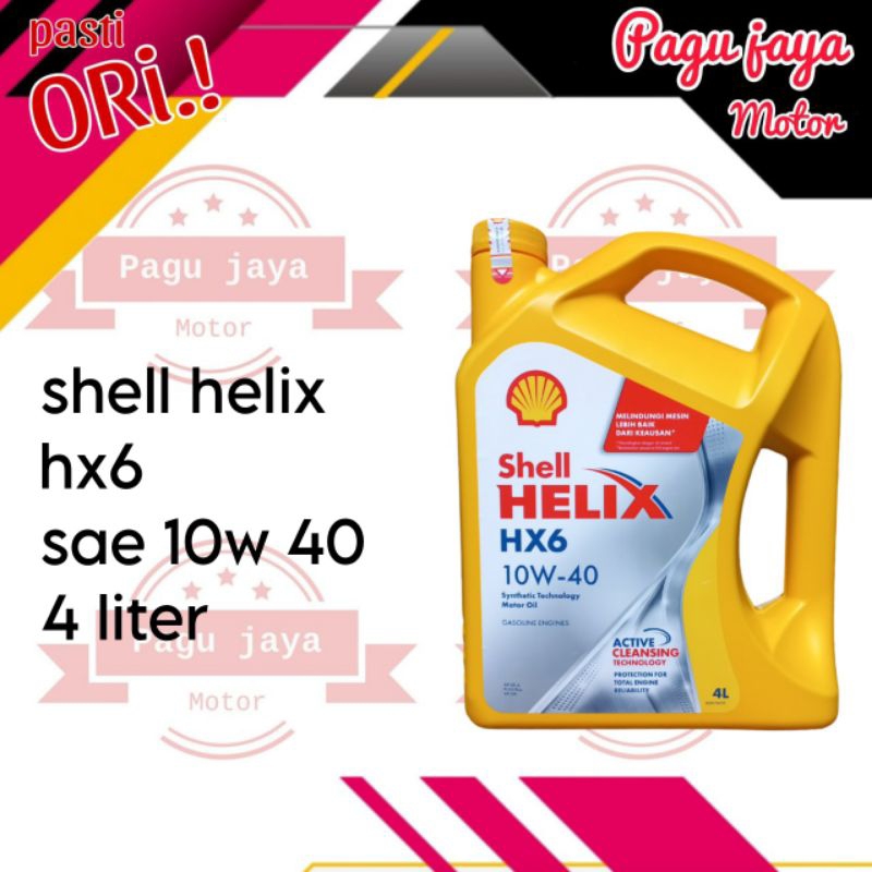 SHELL HELIX HX6 4 liter SAE 10W 40 OLI MESIN MOBIL BENSIN