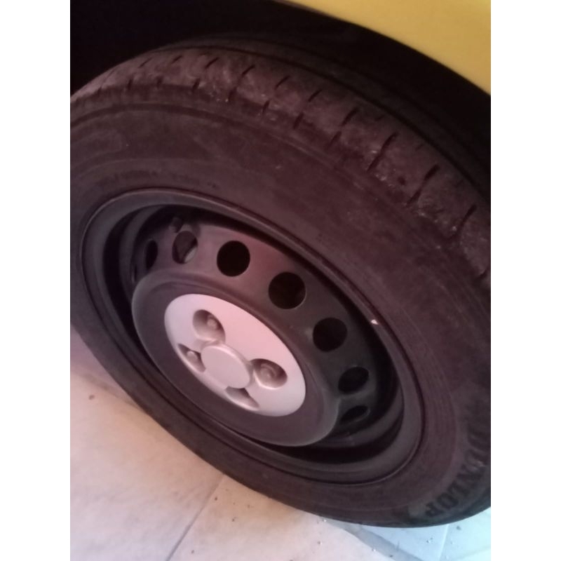 4 Pcs Velg Kaleng Ring 14 PCD 4x100 + Wheeldop + Ban 164/65 R14 Lebar 5,5