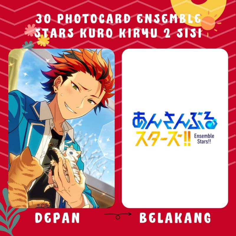 [30 PCS] PHOTOCARD ENSEMBLE STARS KURO KIRYU CETAK 2 SISI TERMURAH