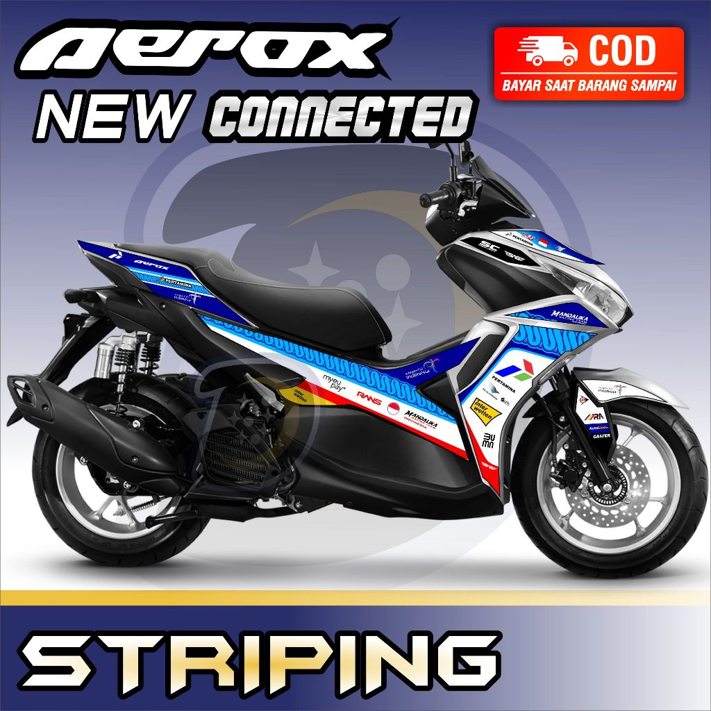 Striping Lis Aerox Connected 2021 New Stiker Motor Yamaha Aerox New Connected Mandalika
