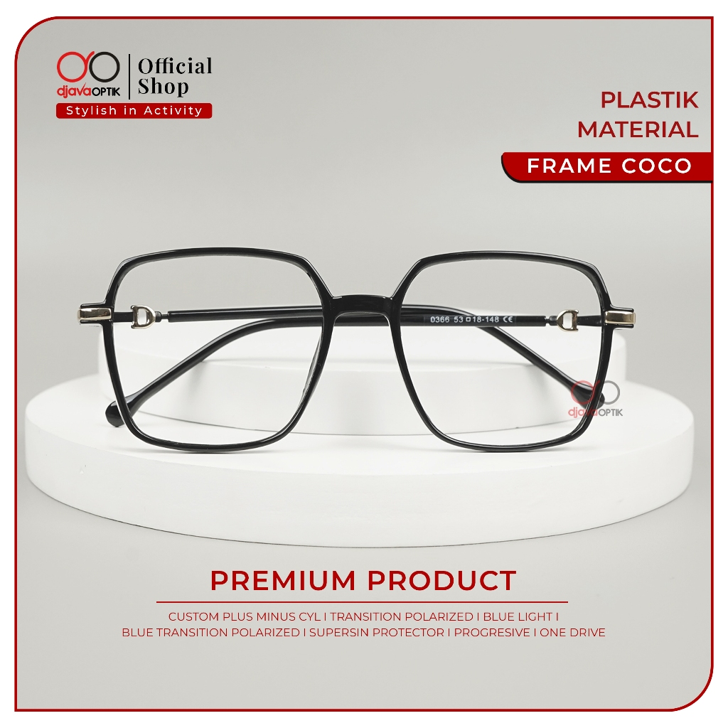 DJAVA OPTIK - Frame Coco - Kacamata Kotak Mall Khusus Minus -4,25 s/d -6,00