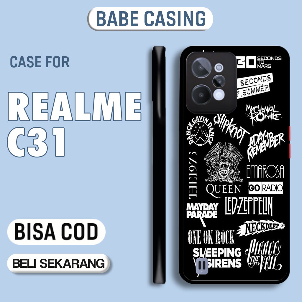 case hp realme C31 aesthetic terbaru aesthetic band 3 musik art hype cowok cute keren lucu casing hp