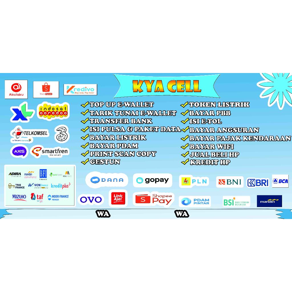 Desain Banner Konter HP, Toko DLL