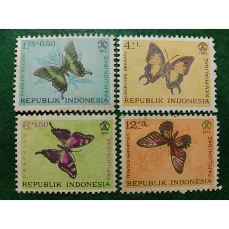 

Prangko Indonesia 4 Pcs Kupu-kupu tahun 1963 UN USED