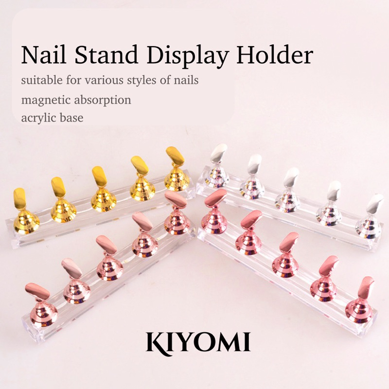 NAIL DISPLAY STAND HOLDER MAGNETIC ACRILIC STAND HOLDER KUKU LATIHAN NAIL ART