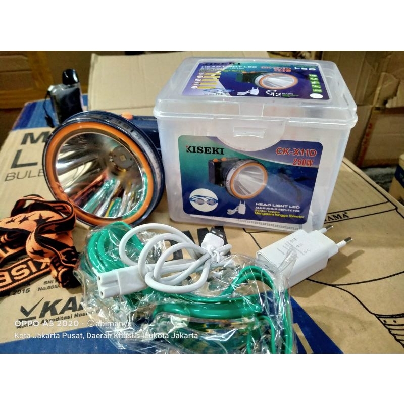 senter kepala kiseki selam 250 Watt CK  X-11D cahaya putih super terang