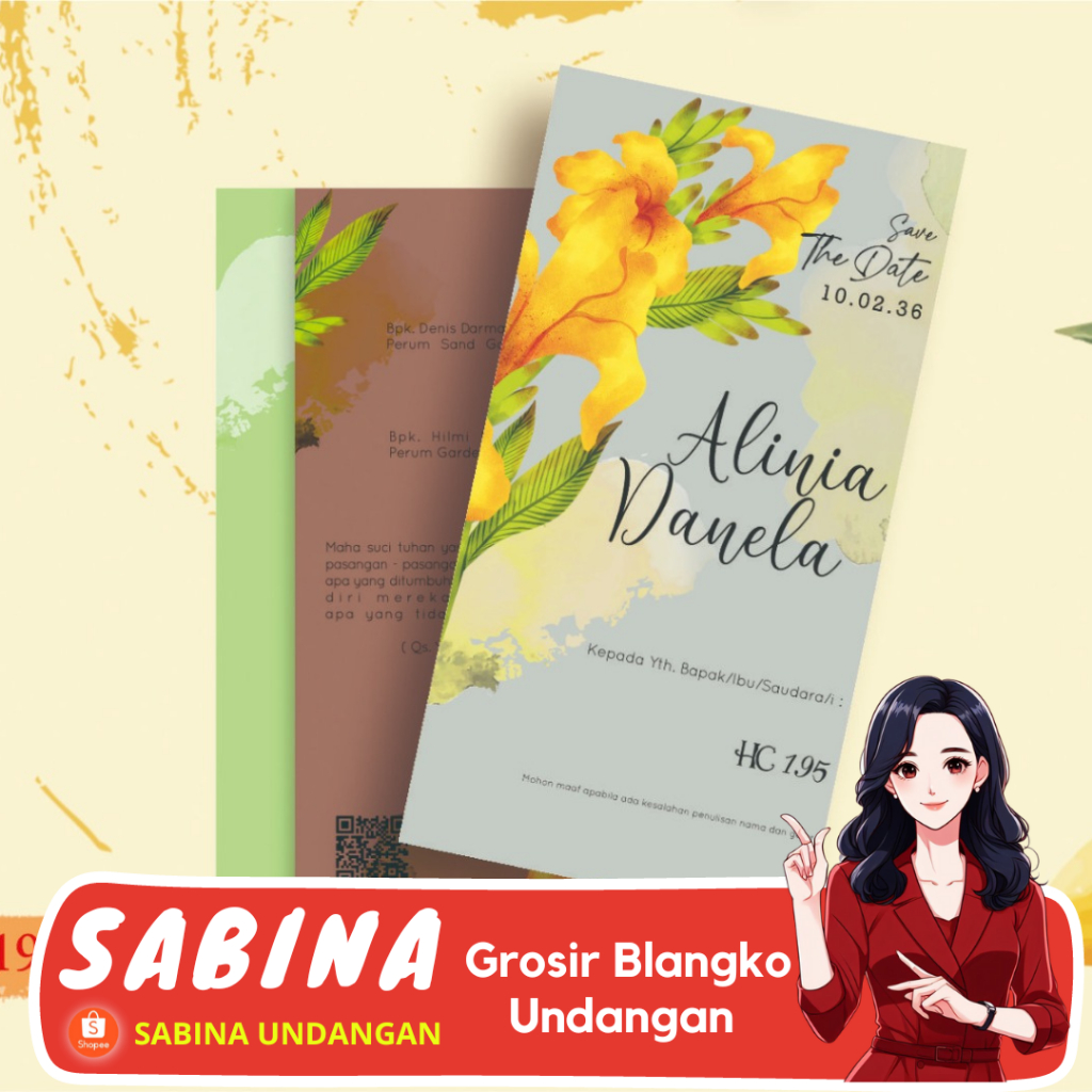 BLANGKO UNDANGAN PERNIKAHAN ATAU KERTAS UNDANGAN HC 195 | SABINA UNDANGAN | UNDANGAN NIKAH | KERTAS 