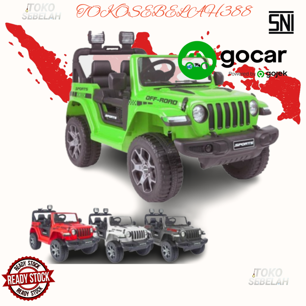 Mainan Mobil Aki Anak PMB 8288 Jeep Rubicon OFF ROAD REMOTE M8288 M-8288