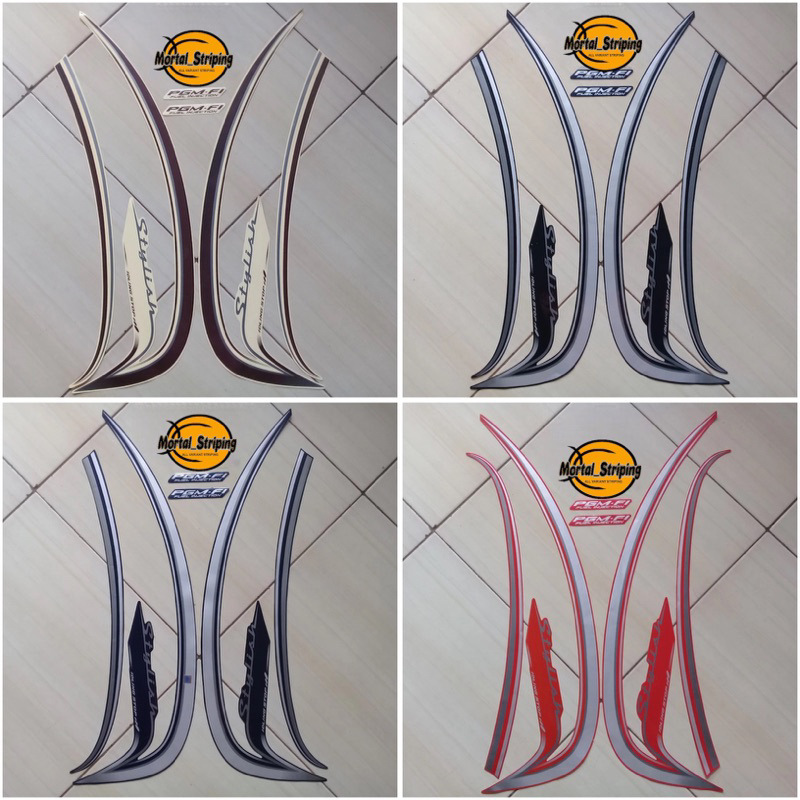 STIKER & STRIPING LIS BODY SCOOPY FI STYLISH 2015 2016 HITAM CREAM MERAH BIRU