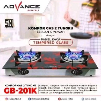 NIKO KOMPOR GAS KACA 2 TUNGKU REFLECTION