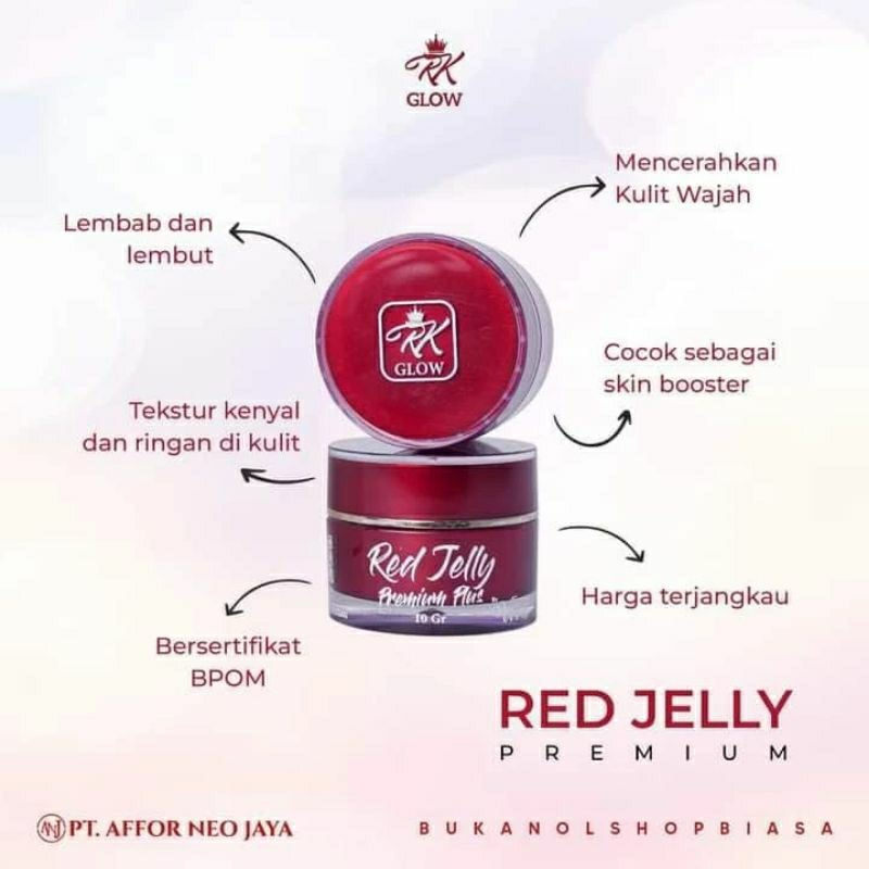 RED JELLY PREMIUM PLUS KEMASAN BARU RK GLOW - RED JELLY - RK GLOW - ORIGINAL - BPOM - pusatskincare.