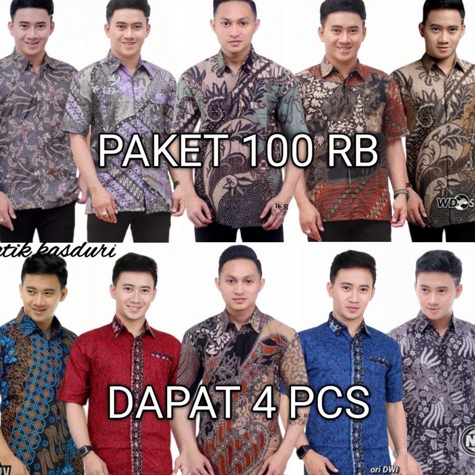 Terlaris trx5b5Ap BSWART Batik HRB26 Kenongo Hem Pendek Motif Terbaru Pekalongan M L XL Batik Pria M